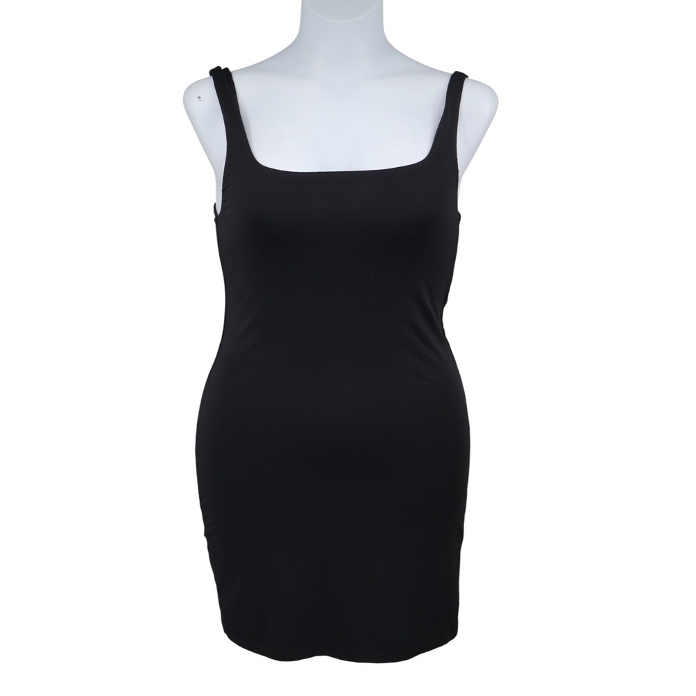 Babaton Contour Squareneck Mini Dress Black L Bodycon Aritzia Stretch Excellent